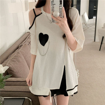 超人気商品 オフショルダー ファッション Tシャツ ＜F-8667＞
