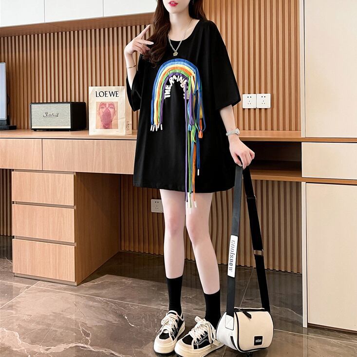着回し力抜群 個性派 高見えデザイン 着心地良い 2色選択 半袖 Tシャツ <F-9277>