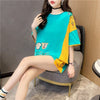 韓国風漫画刺繍ワッペン半袖Tシャツ<F-2991>
