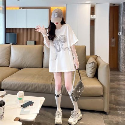 話題沸騰中 レイヤード風 美人度アップ ルーズ Tシャツ ＜F-8707＞