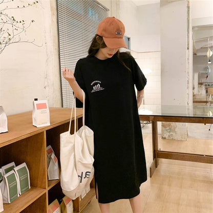 美人度アップ プリント チャーミング Tシャツ カットソー ワンピース＜F-3602＞