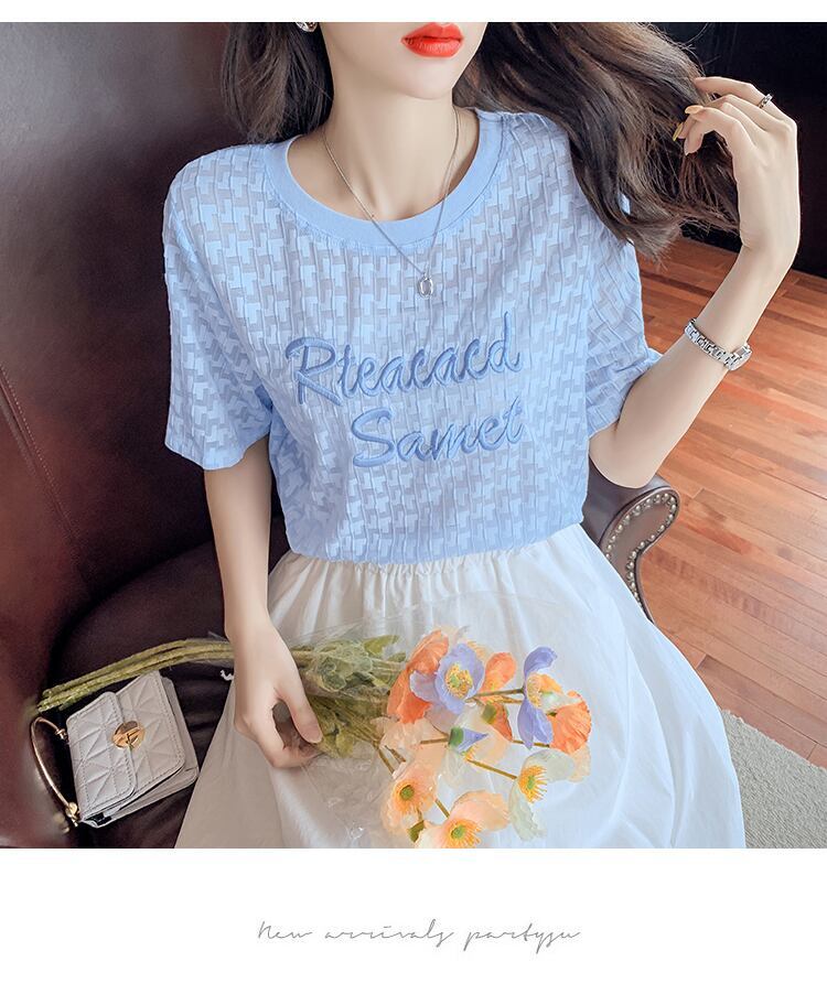 【半額！期間限定！！】大活躍 シフォン 定番シンプル 刺繍 全3色 Tシャツ カットソー ＜F-8601＞