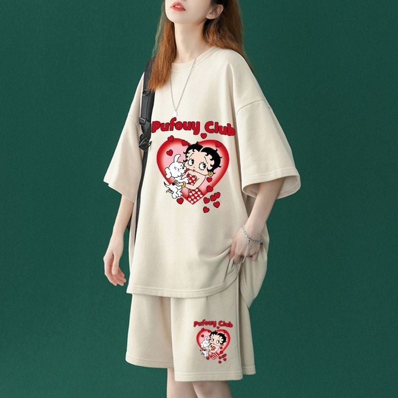 【半額！期間限定！！】早い者勝ち大人可愛い  半袖Ｔシャツⅹパンツセット全4色 F-6579