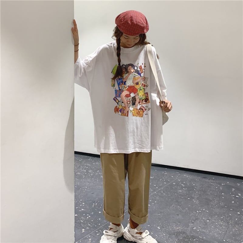 ルーズ   オシャレ度満点 Tシャツ カットソー＜F-3459＞
