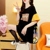 話題沸騰中 配色 オシャレ ゆったり 体型カバー 着?せ 半袖 Tシャツ ＜F-1969＞