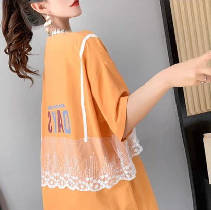 超人気 ゆったり レイヤード風 半袖 Ｔシャツ 全3色<F-8253>