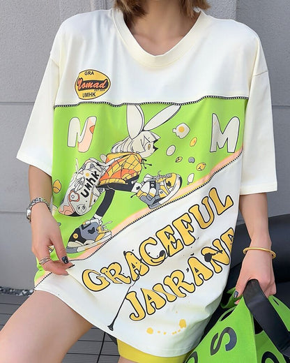 着回し力抜群 ファッション 個性派 レース プリント全3色 半袖TシャツF-8981