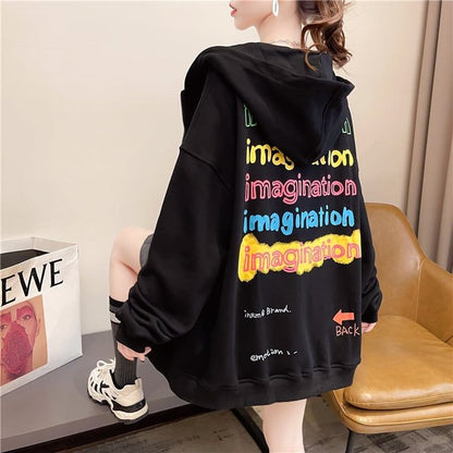 ルーズ デザイン感 着?せ 長袖 スウェット パーカー トップス＜F-2149＞