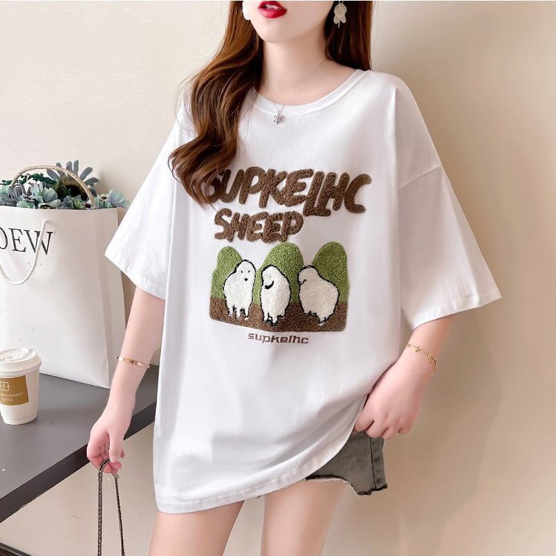 合わせやすい   チャーミング Tシャツ カットソー＜F-3480＞