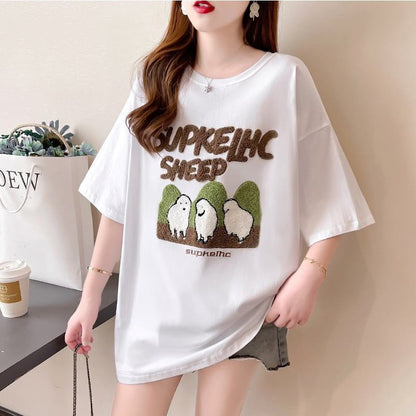 合わせやすい   チャーミング Tシャツ カットソー＜F-3480＞