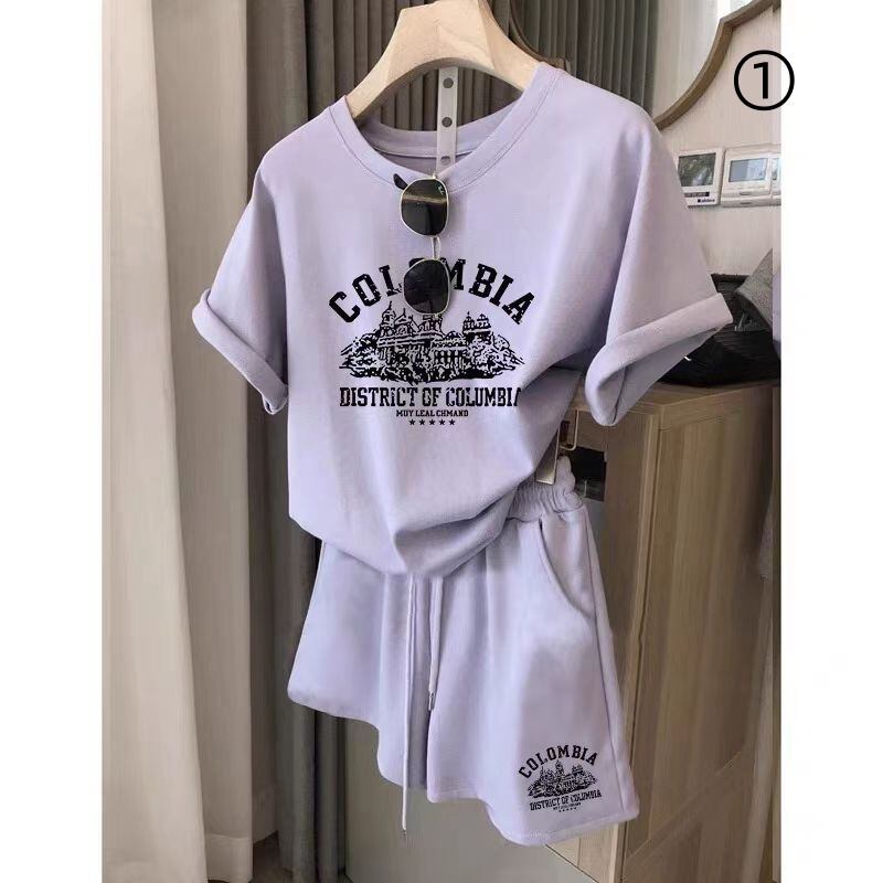 カジュアル 半袖 全４色 Tシャツ ショートパンツ セットアップ ＜F-11598＞