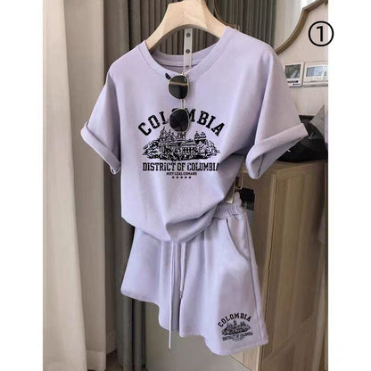カジュアル 半袖 全４色 Tシャツ ショートパンツ セットアップ ＜F-11598＞
