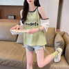 話題沸騰中   ロゴ 肌見せ 肩開き ゆったり 3色半袖Tシャツ＜F-8212＞