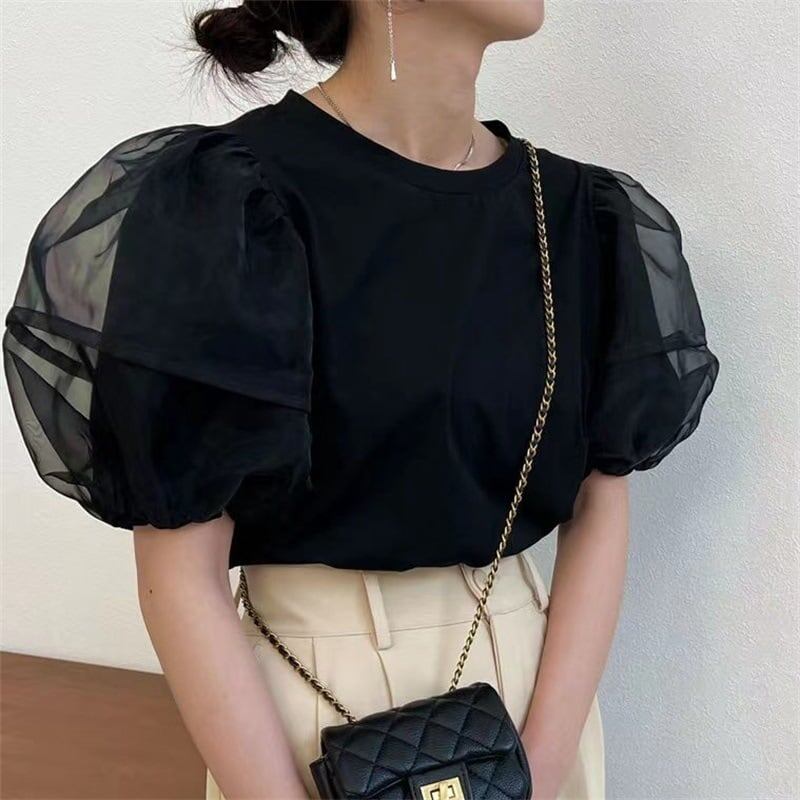美人度アップ 早い者勝ち 大人可愛い カジュアル 共2色 Tシャツ<F-12140>