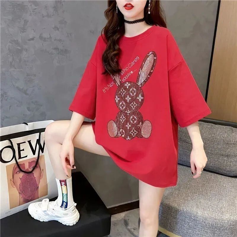 新商品 プリント ファッション ゆったり 全4色 半袖 Tシャツ＜F-8706＞