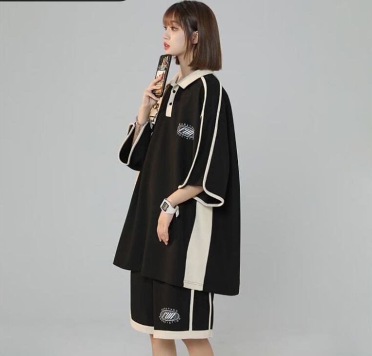 定番シンプル 半袖Ｔシャツⅹパンツセット 絶対流行 男女兼用F-6538