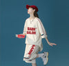 大好評 ファッション カジュアル ルーズ半袖ＴシャツⅹパンツセットF-6539