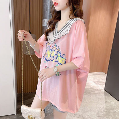 【半額！期間限定！！】オシャレ度満点 キュート 着心地抜群 プリント 全3色 Tシャツ カットソー＜F-8536＞