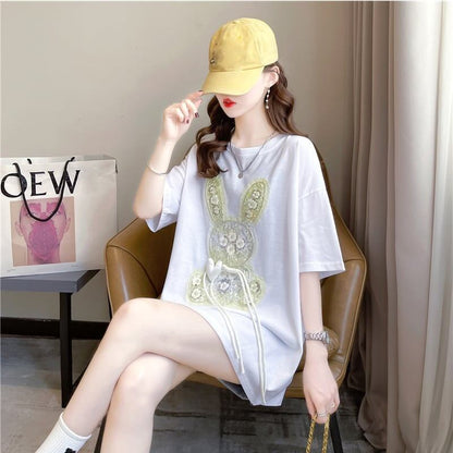 デザイン感   チャーミング Tシャツ カットソー＜F-3425＞