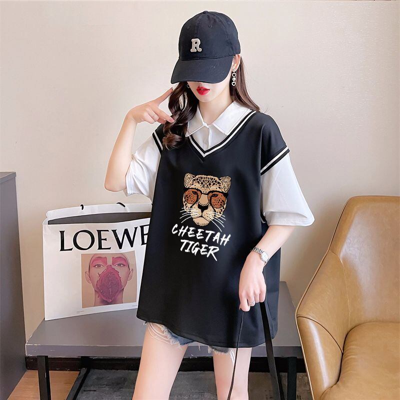 話題沸騰中 レイヤード風 オシャレ度満点 6色選択可 Tシャツ カットソー＜F-8362＞