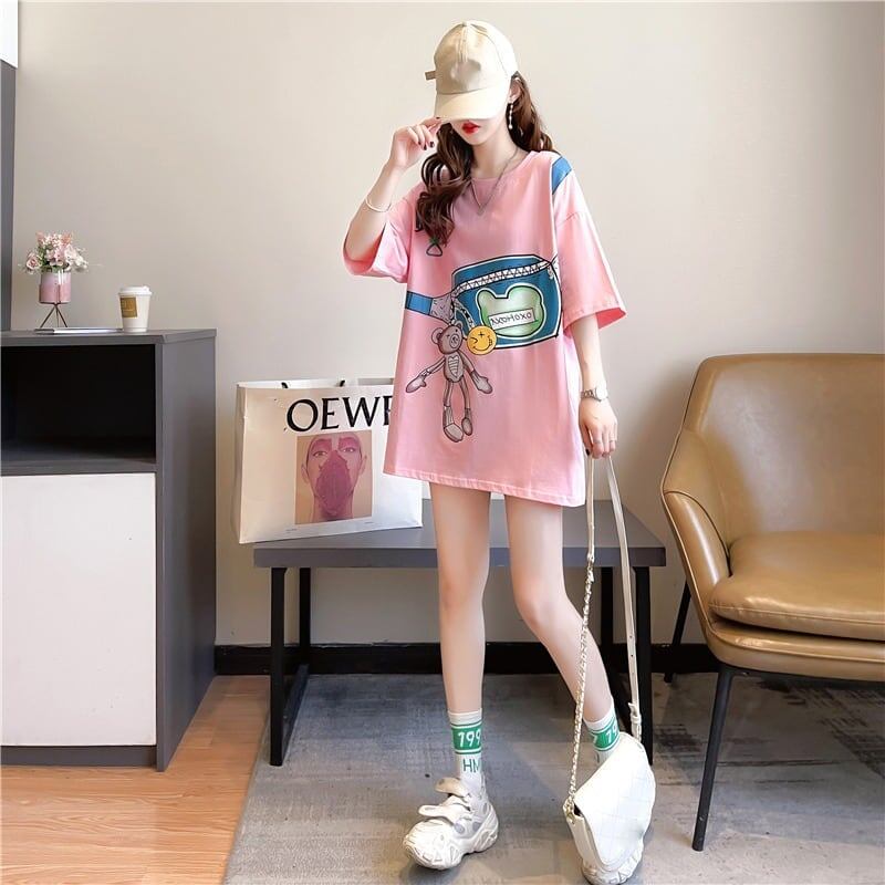 個性的なデザイン 3色選択可 一目惚れ プリント Tシャツ カットソー＜F-3062＞
