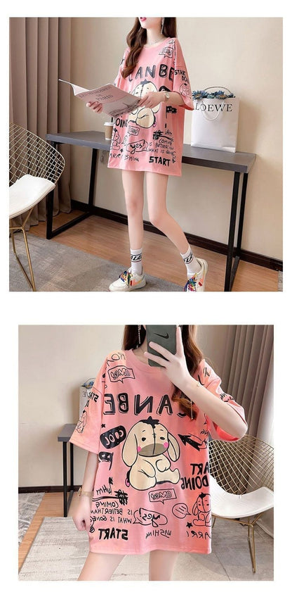 早い者勝ち   ファッション プリント半袖Tシャツ 全3色<F-4894>