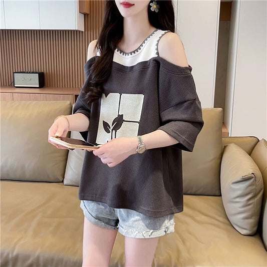 好感度100％ ラウンドネック キュート 半袖 Tシャツ ＜F-8628＞