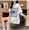 絶対流行 レイヤード風 レース プリント全2色 半袖TシャツF-8821