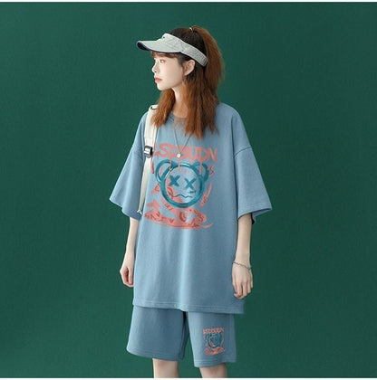 早い者勝ち   半袖Ｔシャツⅹパンツセット全4色