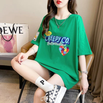 デザイン感   チャーミング Tシャツ カットソー＜F-3409＞