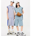 売り切れ必至 ファッション 超人気 男女兼用 ノースリーブＴシャツⅹパンツセット全5色<F-8754>