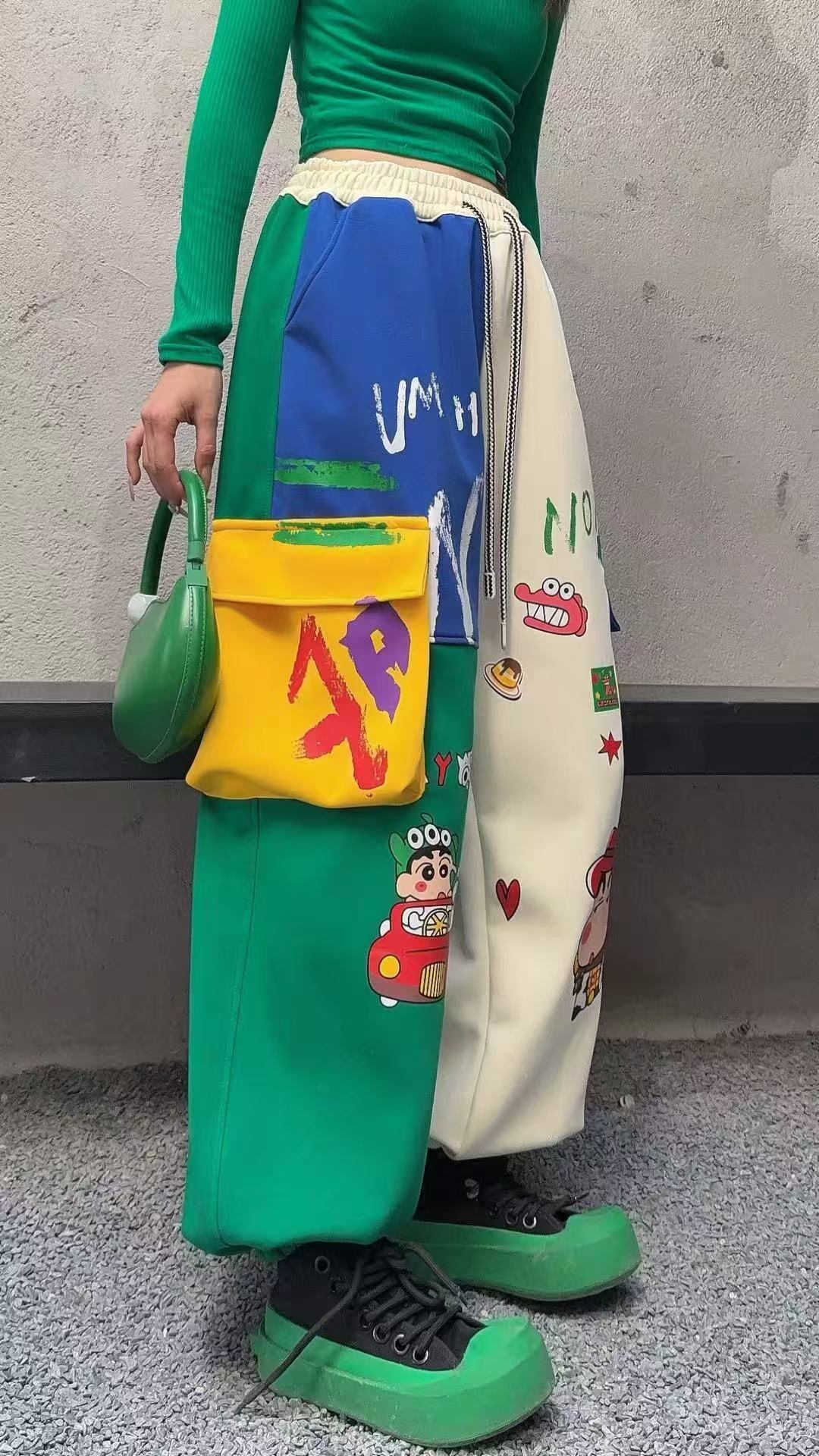 切り替え デザイン 2色 スウェット ジョガーパンツ F-12266