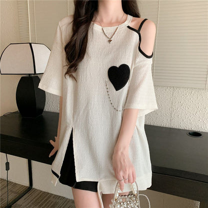超人気商品 オフショルダー ファッション Tシャツ ＜F-8667＞