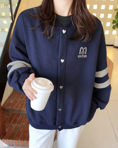 定番シンプル配色   ユニセックスゆったりスタジャン全3色コート＜F-4694＞