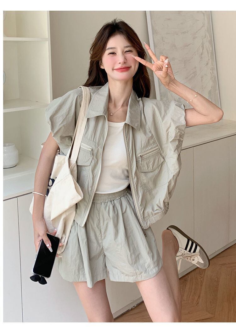 ファッション デニム 個性派 半袖Ｔシャツⅹパンツセット<F-11726>