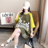 キュートなウサギのカラーブロック半袖Tシャツ<F-2989>
