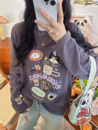 新商品 大人可愛い 求めてたデザイン 肌触り抜群 プリント 5色選択 TシャツF-9369