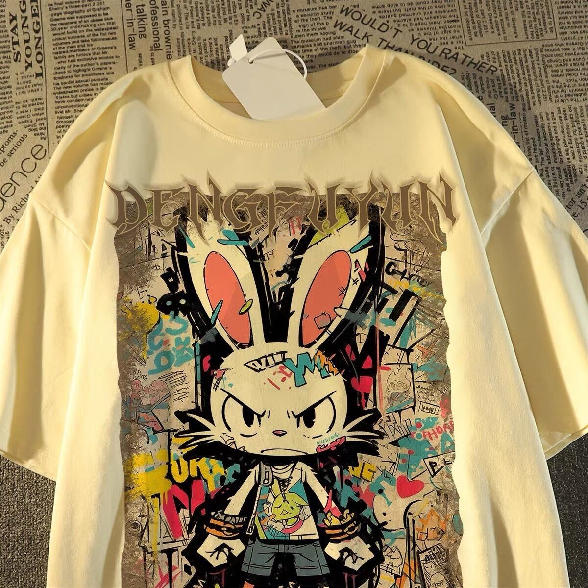 着回し力抜群 特別デザイン カジュアル プリント 全3色 半袖 Tシャツ F-8810