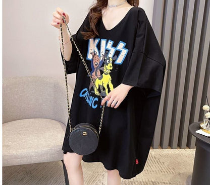 ファッション ゆったり プリント 全4色 半袖 Tシャツ＜F-11518＞