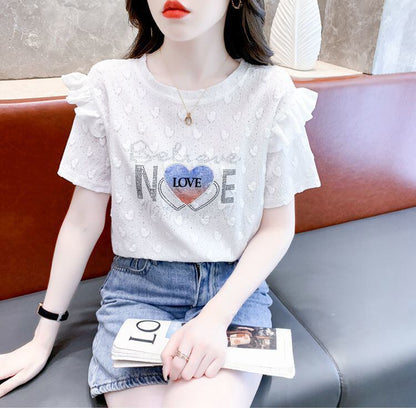 新商品 大人可愛い 話題沸騰中 ホットダイヤモンド 全3色 半袖TシャツF-8868