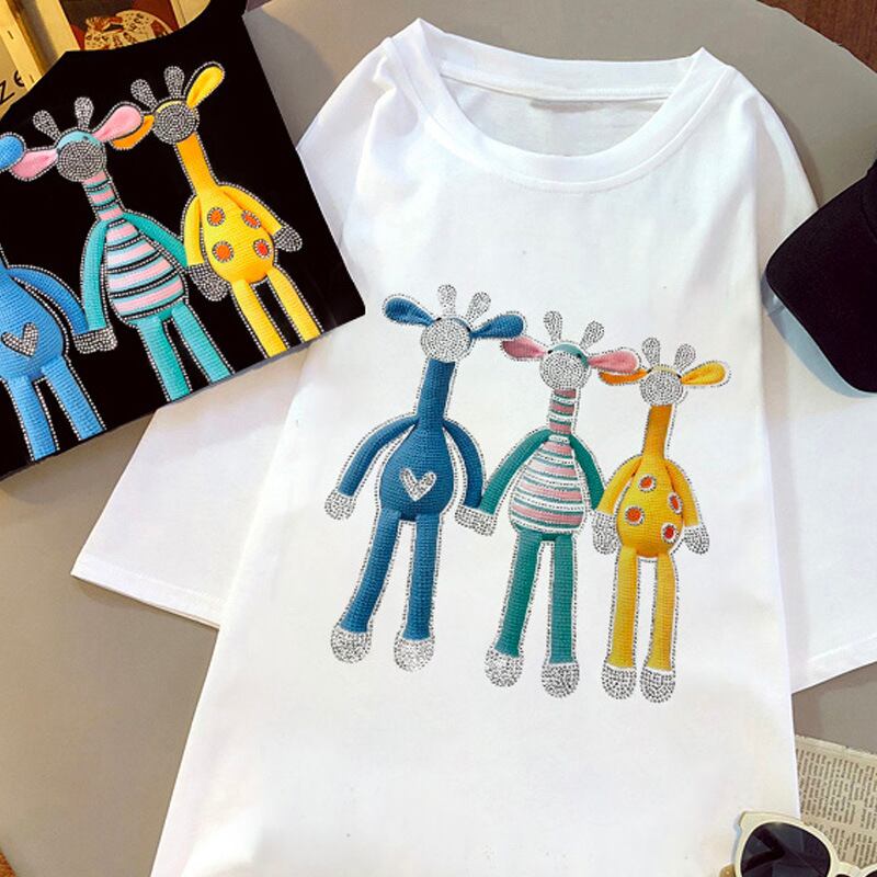 活躍する優秀アイテム ホットダイヤモンド 高見えデザイン 全2色 半袖Tシャツ<F-9250>