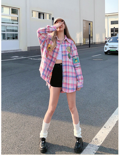 おすすめ おしゃれ度高め 絶対流行 チェック柄 全3色 シャツ ＜F-9101＞