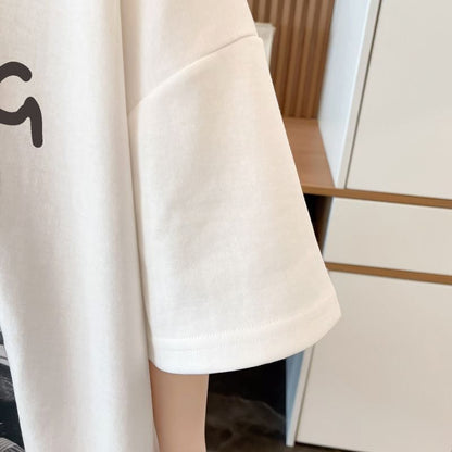 質感のいい 半袖 ラウンドネック Tシャツ ワンピース ＜F-8638＞