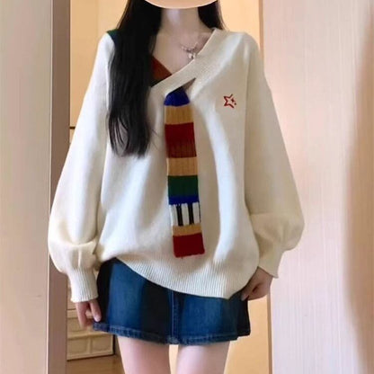 おすすめ スタイルアップ 定番シンプル大人可愛い ニットトップスF-9573