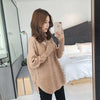 美人度アップ 長袖 Vネック 無地 ニット セーター＜F-2287＞