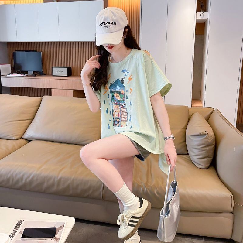売れ筋 早い者勝ち 絶対流行 カジュアル 2色選択 Tシャツ<F-11444>