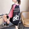 キュートなウサギのカラーブロック半袖Tシャツ<F-2989>