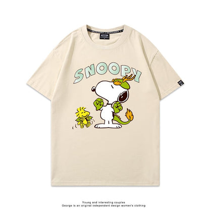 男女兼用 高品質 カジュアル プリント Tシャツ F-13336