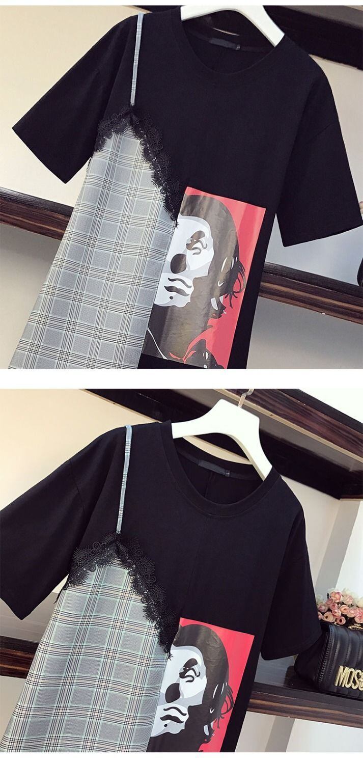 早い者勝ち カジュアル 好感度UP 半袖 Tシャツ ワンピース ＜F-11723＞