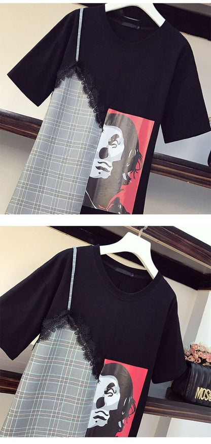 早い者勝ち カジュアル 好感度UP 半袖 Tシャツ ワンピース ＜F-11723＞